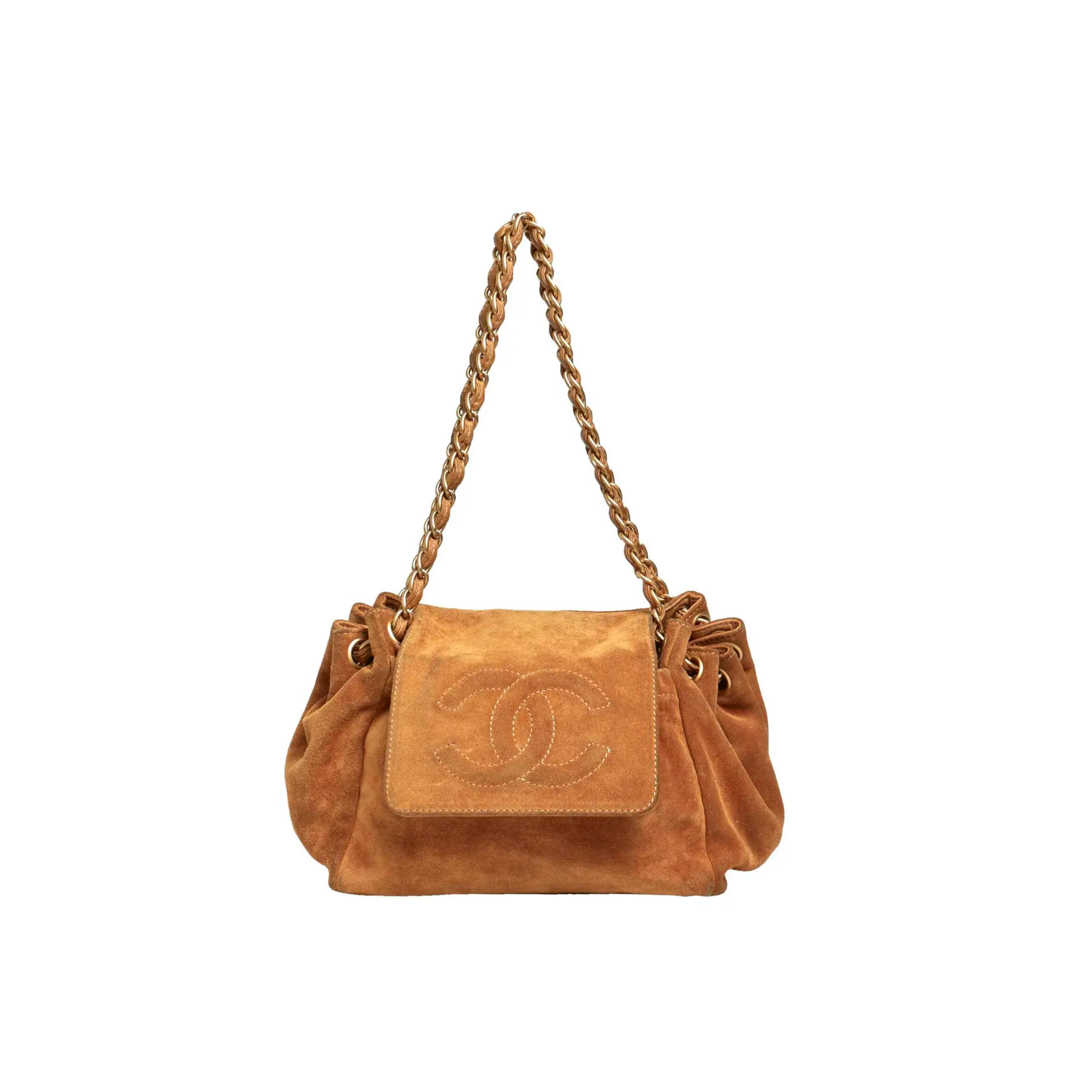 CHANEL MASTER CHAIN HAND BAG SUEDE BROWN 7430397 (33*23*10cm)